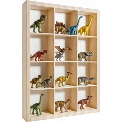 Creative Deco Setzkasten Holz Sammlervitrine 12 Fächer 35 x 26 x 5,5 cm