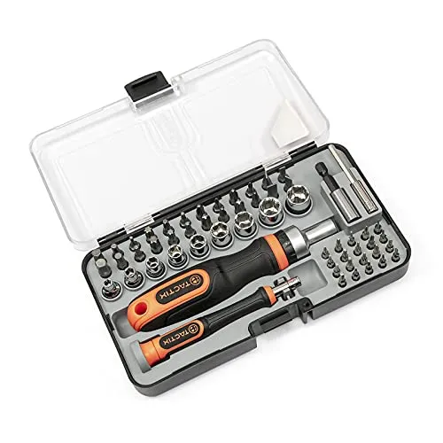 TACTIX Ratschen Bit & Stecknuss Set 57-tlg. Ratschenkasten Nusskasten Bit Satz