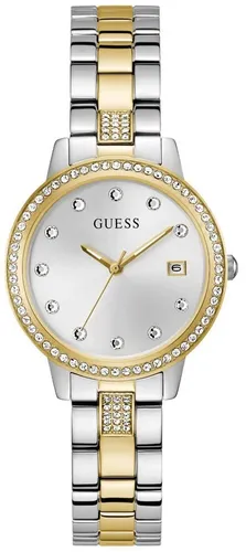 Guess Quarzuhr HEARTLESS GW0725L1 - Elegante Damenuhr in Silber und Gold, mit Quarz-Antrieb und wasserdicht bis 3 bar – perfekt für jeden Anlass.