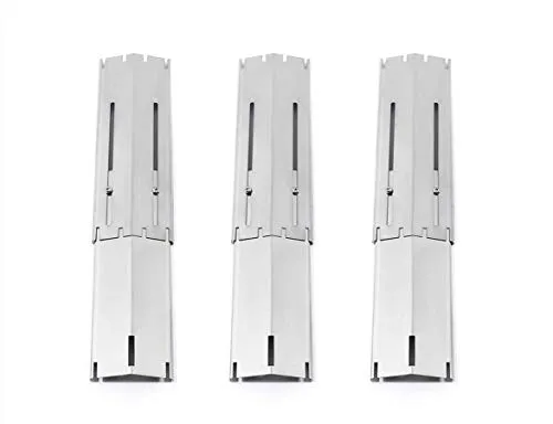 LOKHING Universal-Ersatz-Heizplatte, robust, verstellbar, Edelstahl-Stahl, Heizzelt und Flavorizer Bar, Brennerabdeckung, Flame Tamer für Gasgrill, ausziehbar von 30,5 cm bis 53,3 cm L, 3 Stück