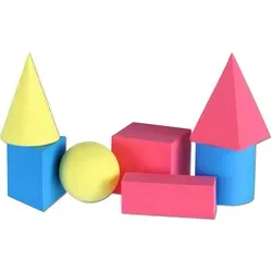 Geometriekörper - 7-teiliger farbiger Satz