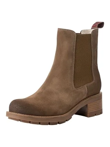 Tamaris Damen Chelsea Leder Blockabsatz Wechselfußbett - TOBACCO, EU 39 - Wanderschuhe aus hochwertigem Leder mit COMFORT-Lining und herausnehmbarem Fußbett für individuellen Komfort. Stabiler Blockabsatz sorgt für sicheren Gang und eleganten Look.