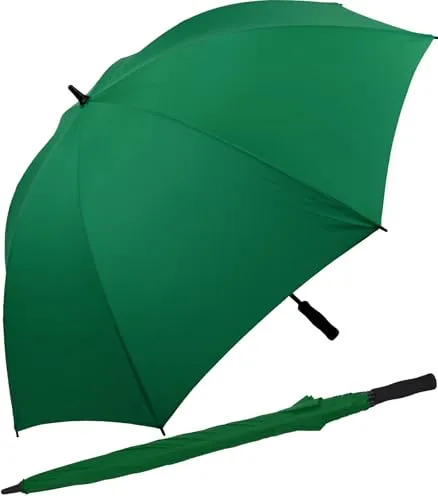 iX-brella Full-Fiber Golfschirm XXL 130cm leicht sturmfest mit Softgriff - dunkelgrün