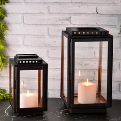 Marrakesch Teelichthalter Set Jona - Skandinavisches Design für Balkon und Garten - Teelichthalter Set Jona aus Metall und Glas, elegant und handgefertigt, ideal für stimmungsvolle Beleuchtung im Innen- und Außenbereich.