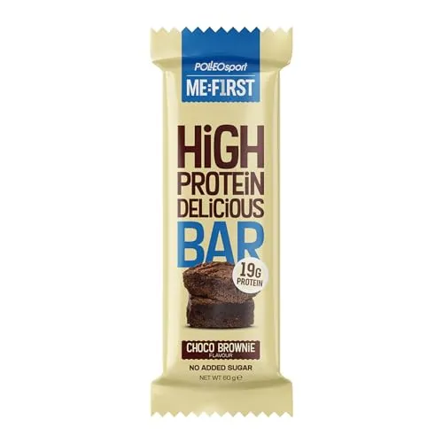 Polleo High Delicious Protein Bar - Proteinriegel, Wenig Zucker, Ohne Zusatzstoffe, Vegetarisch - Chocolate Banana, Cookies & Cream oder Choco Jaffa (60 g, Chocolate Brownie)