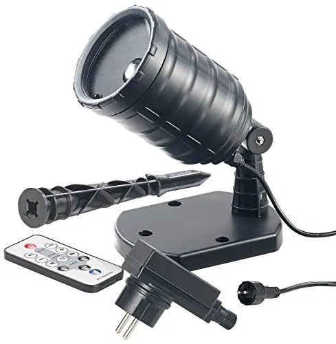 Lunartec Lichtprojektor: LED-RGB-Projektor für Wellen-Licht-Effekte, Timer, Fernbedienung, IP65 (Effekt-LED-Projektor mit Erdspieß, für Lichteffekt, Fernbedienungen)