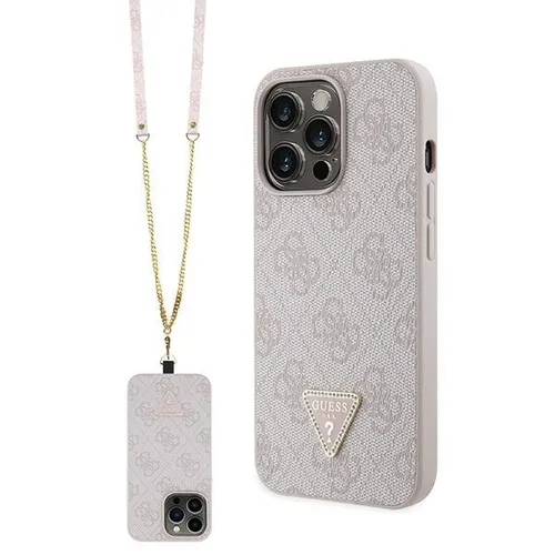 Guess GUHCP13XP4TDSCPP iPhone 13 Pro Max Crossbody Hardcase - Umhängetasche für iPhone 13 Pro Max, stylisches pinkes Design mit 4G Metal Logo, perfekt für den trendbewussten Nutzer.