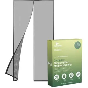 Nematek Fliegengitter NTK-MV01, schwarz, für Türen - Praktischer Insektenschutzvorhang mit Magnetverschluss für einfache Handhabung, ideal für Balkontüren. Schnelle Montage ohne Bohren dank Klettband, individuell zuschneidbar.