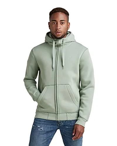 G-STAR RAW Herren Premium Core Hooded Zip Thru Sweatshirt, Blau (Iceberg Green) - Kapuzenpullover für Herren mit Kinnschutz und Kordelzug, ideal für einen lässigen Look und optimalen Tragekomfort.