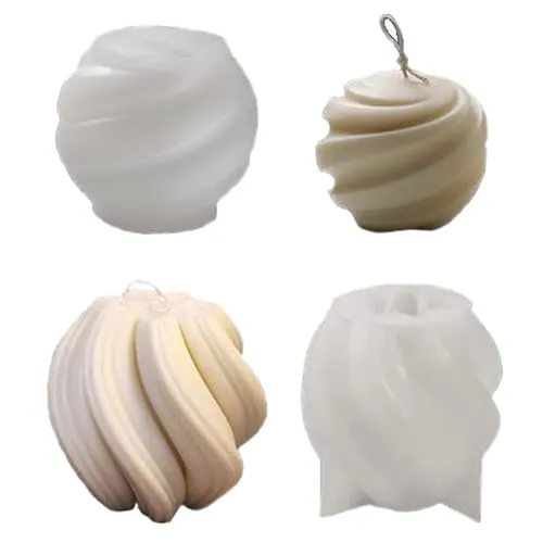 Stück Spiralkerzen-Silikonformen - Geometrische Kerzenformen zum Gießen von Duftkerzen, Seifen, Spiral Swirl Candle Moulds. 2