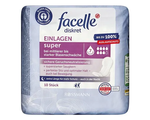 facelle Inkontinenz-Einlage super, 7, 10-St., Saugstärke 7
