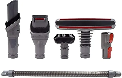 Zubehör-Set Ersatz für Dyson V8 V7 V10 Staubsauger mit Ersatz Staubsaugerschlauch - Ersatzteile Bürste Düse Bodendüse für Dyson V6 DC19 DC29 DC34 DC33 DC35 DC62 Handstaubsauger Zubehör Kit (6 in 1)