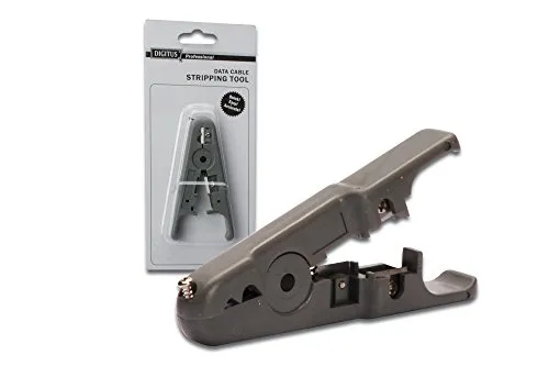 DIGITUS Abisolierwerkzeug für Mehrader-Kabel - AWG bis 24 - Öffnung Verstellbar - Öffnungs-Feder - 5 bis 15 mm Kabel