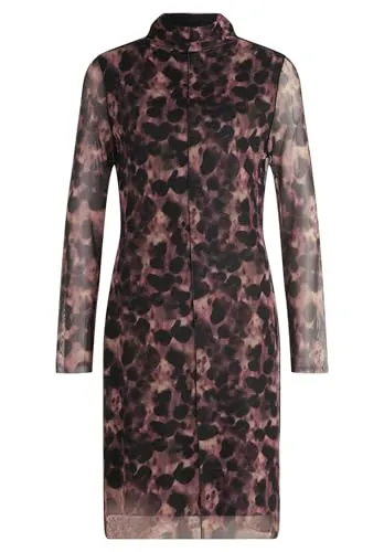 Cartoon Damen Mesh-Kleid mit Kragen 46, Apricot/Black in orange von Cartoon