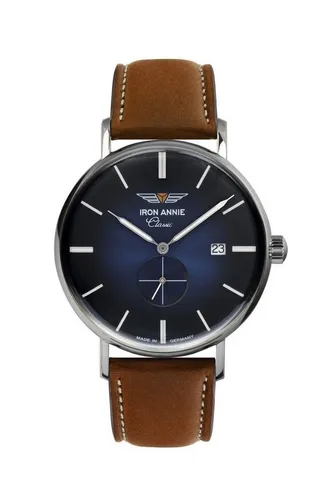 Iron Annie Classic Quarz 5938-3 - Herren-Armbanduhr mit blauem Ziffernblatt und Leuchtzeigern, Schweizer Quarz-Uhrwerk, wasserdicht bis 5 bar, Made in Germany.
