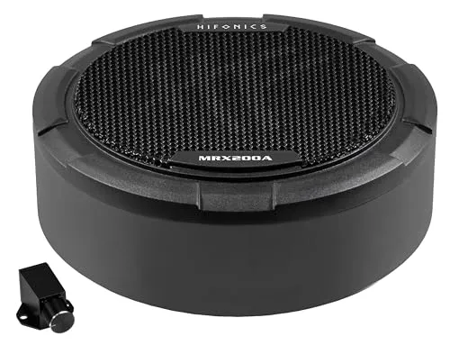 Hifonics MRX200A Aktiver Subwoofer - Aktiver Flachsubwoofer für Car-HiFi, ideal für Reserveradmulde oder unter dem Sitz, bietet kraftvollen Bass mit 300 W Sinusleistung.