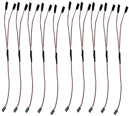 10Stück Servo Y Kabel, Premium RC Servo Verlängerungskabel, Y Servo Extension, 200mm 1 auf 2 Y Kabel, 3 Pin Kabel JR Stecker Verlängerung auf RC Flugzeug