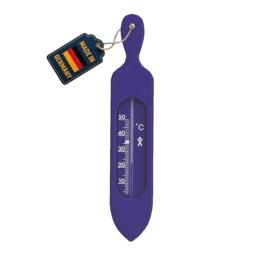TFA Dostmann Analoges Badethermometer, 14.3018.06, zur Ermittlung der Badewassertemperatur, blau