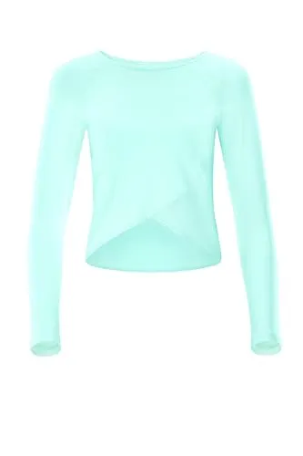 Winshape Damen Functional Light and Soft Cropped Long Sleeve Top Aet131ls - Rundhalsshirt mit Overlap-Applikation aus ultraweichem, temperaturregulierendem Funktionsstoff – ideal für Fitness, Pilates und Yoga. Eco-friendly!