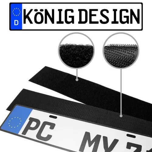2x Kennzeichenhalter Klett Rahmenlos Auto Nummernschildhalter KFZ Kennzeichen