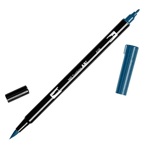 Tombow ABT-526 Fasermaler Dual Brush Pen mit zwei Spitzen, true blue