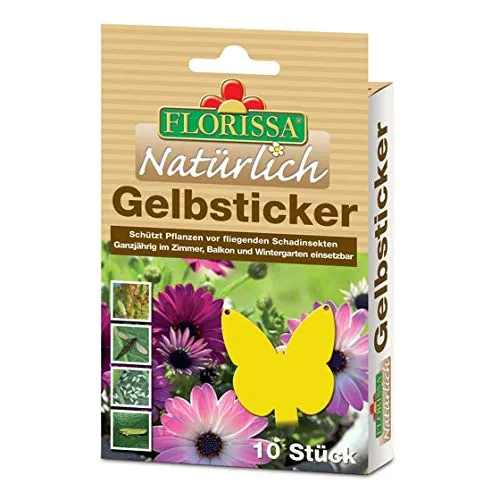 Florissa Gelbsticker insektizitfrei (10 Stück) in dekorativer Schmetterlingsform