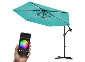 Swing&Harmonie RGB Sonnenschirm mit LED Beleuchtung in türkis von Swing & Harmonie