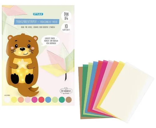 Blatt Transparentpapier / DIN A4 / 10 Farben 10