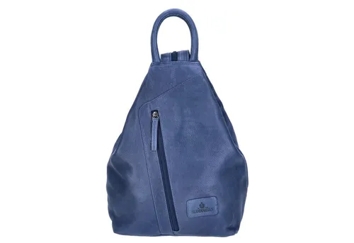The Skandinavian Brand Damen Leder Rucksack Blue - Freizeitrucksack aus hochwertigem Leder mit verstellbaren Schulterriemen, geräumigem Hauptfach und stylischem Design - perfekt für Alltag und Ausflüge.