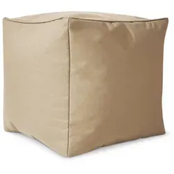 Green Bean Sitzsack-Hocker, Beige - Sitzsack-Hocker mit abnehmbarem, waschbarem Bezug (40x40x40 cm), ideal als Fußhocker oder Sitzgelegenheit. Ergonomische EPS-Perlen-Füllung für optimalen Komfort, perfekt für drinnen und draußen.