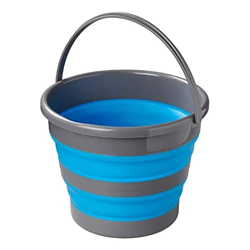 Faltbarer Eimer 15 Liter Silikon Falteimer Wassereimer für Camping, Angeln