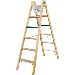 Ille Stehleiter Holz Stufen ERGO Plus 2x7 Stufen