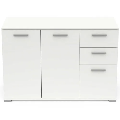 IZZY Sideboard mit 2+1 Türen und 2 Schubladen - Kommode IZZY mit praktischen 2 Schubladen auf Kugelauszügen und verstellbarem Innenboden – ideal für zusätzlichen Stauraum in Ihrem Zuhause.
