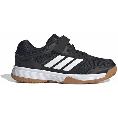 ADIDAS Kinder Handballschuhe Speedcourt Indoor Kids e - Hochwertige Hallenschuhe für Kinder von adidas, ausgestattet mit griffiger Gummiaußensohle und atmungsaktivem Mesh-Obermaterial für optimalen Komfort und Performance beim Spiel.