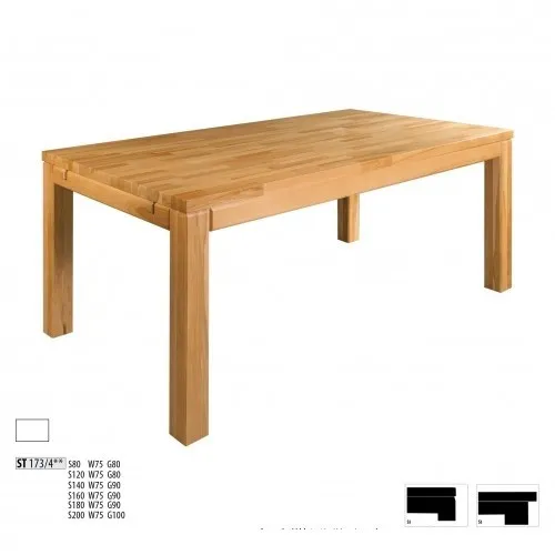 Massiver Esstisch aus echtem Holz 200x100cm - Hochwertiger Esstisch aus Vollholz für Ihr Esszimmer. Mit 10 Sitzplätzen ideal für Familienessen. Modernes Design und stabile Bauweise sorgen für langlebigen Einsatz.