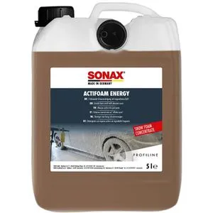 Sonax Autoshampoo Actifoam Energy 5L - pH-neutrales Konzentrat mit Energy-Duft - Autoreinigung & Pflege: Oberflächenschonendes Shampoo mit starkem Schmutzlöser, ideal für gewachste und versiegelte Oberflächen. Extrem schäumend für eine schnelle Reinigung.