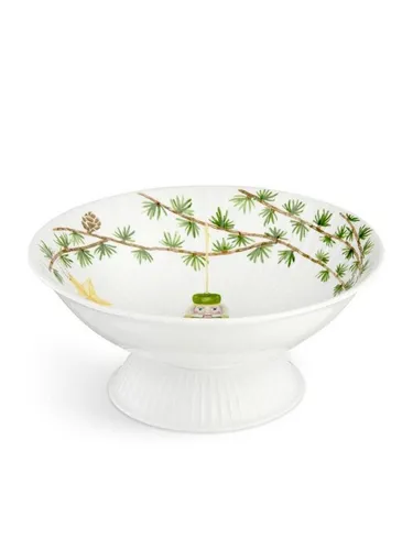 Kähler Hammershøi Jul Weihnachtsschale - Schalen - Festliche 23 cm Schale mit Fuß, ideal zum Servieren von Snacks und Süßigkeiten, bringt besinnliche Weihnachtsstimmung in Ihr Zuhause.