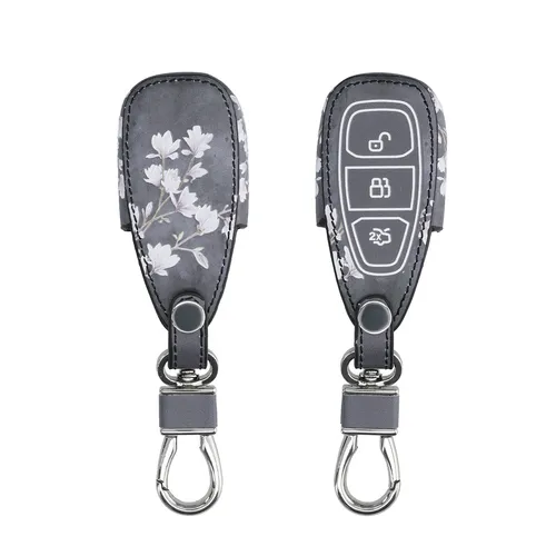 Hülle für Ford 3-Tasten Autoschlüssel Keyless Go Autoschlüssel Kunstleder Case
