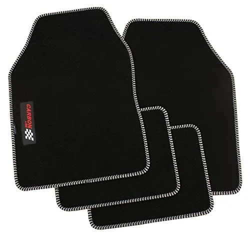 PETEX Carbon Autoteppich Universal 4-teilig schwarz/Silber