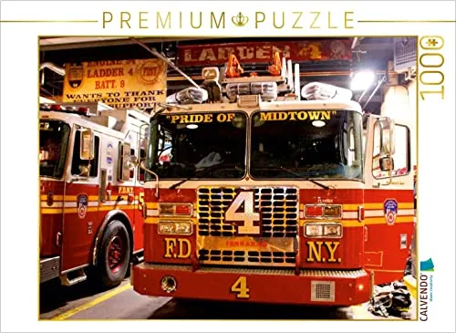 CALVENDO Puzzle F.D.N.Y. Feuerwehr New York - Klassisches 1000 Teile Puzzle mit beeindruckendem Feuerwehr-Motiv der New Yorker Feuerwehr, ideal für kreative Stunden drinnen und für alle Altersgruppen geeignet.