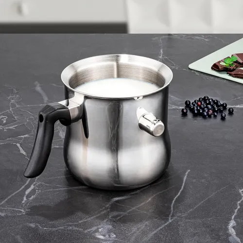 Milchtopf und Simmertopf 1,2 Liter doppelwandiger Edelstahl Topf