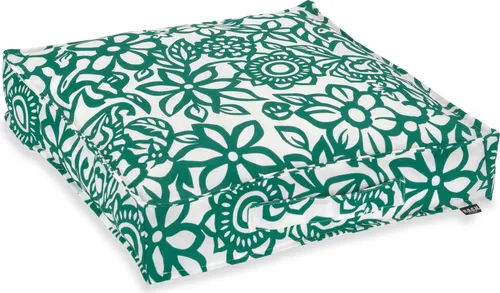 H.O.C.K. Paloma Outdoor Matratzenkissen 50x50x10cm floral petrol