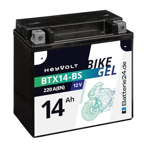 HeyVolt GEL Motorradbatterie 12V 14Ah
