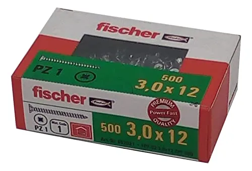 Fischer 652021 Spanplattenschraube FPF-SZ 3,0x12 ZPF 500 Stück