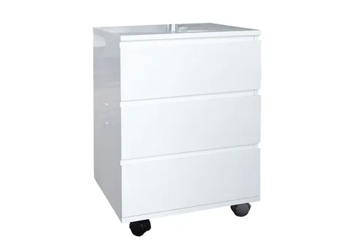 Riess-Ambiente Rollcontainer BIG DEAL 45cm Hochglanz Weiß - Moderner Rollcontainer mit 3 pflegeleichten Schubladen und Leichtlaufrollen, ideal für Zuhause oder Büro. Setze individuelle Akzente mit hochwertigem Design von Riess-Ambiente.