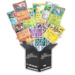 Pokémon Karten Set Englisch – 100 Karten inkl. 12 Holo + 100 Kartenhüllen