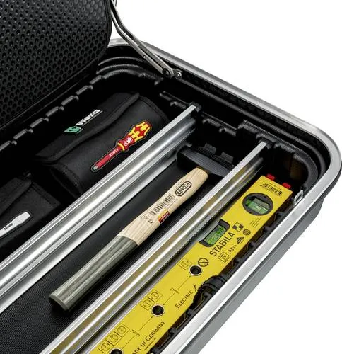 Knipex Werkzeugkoffer BIG Twin Elektro 63-teilig - Werkzeug-Sets mit 63 VDE-zertifizierten Markenwerkzeugen, ideal für Elektriker. Der robuste Kunststoffkoffer bietet viel Stauraum und ist durch die abschließbaren Schlösser sicher und mobil.