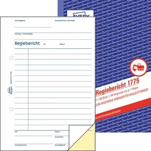 Avery Zweckform 1775 Regiebericht A5 2 x 40 Blatt