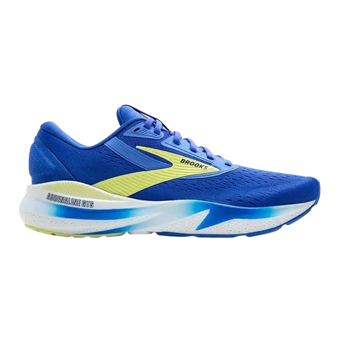 Brooks Herren Adrenaline GTS 24 - schmal (1B) blau 40.5 - Laufschuhe mit BioMoGo-DNA-Mittelsohle für individuelle Dämpfung und GuideRails für optimale Unterstützung. Ideal für Läufer, die Stabilität und Komfort suchen.