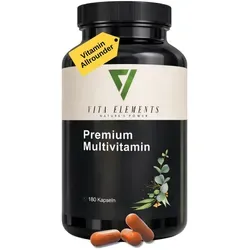 Vita Elements Premium Multivitamin Kapseln 180 Stk – Immunsystem, Energie, vegan